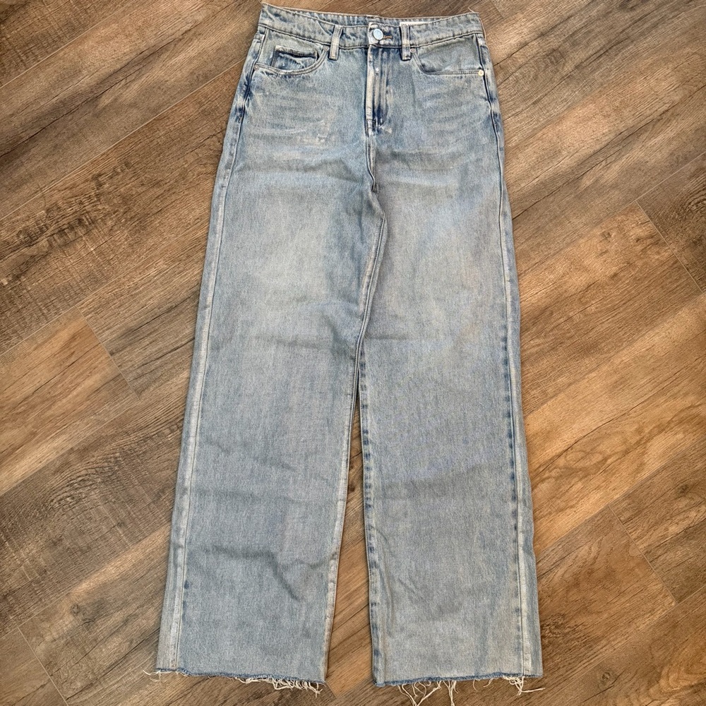 Blank NYC‎ The Franklin Ribcage Wide Leg Womens 27 Metallic Silver Coated Grunge
